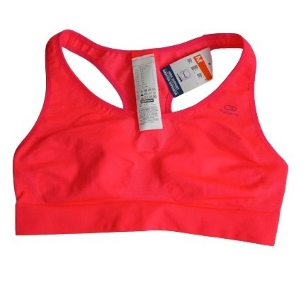 Kalenji Running Womens Bra Top Basic Running High Support Fluorescent Pink M new
